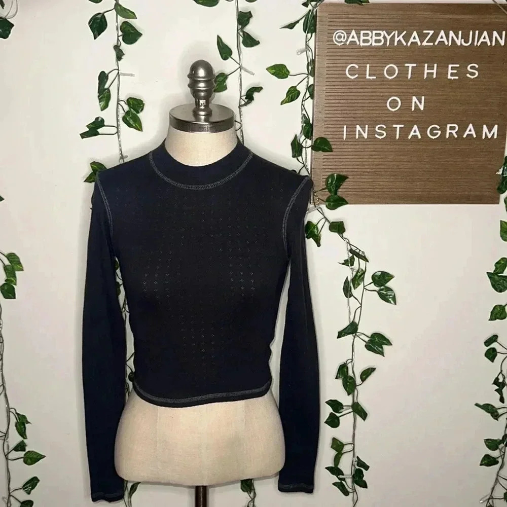 American Eagle Mockneck Pointelle Longsleeve